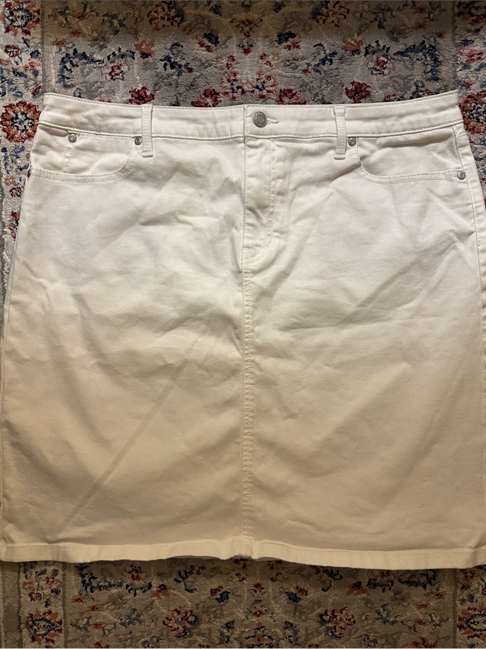Talbots White Denim Skirt